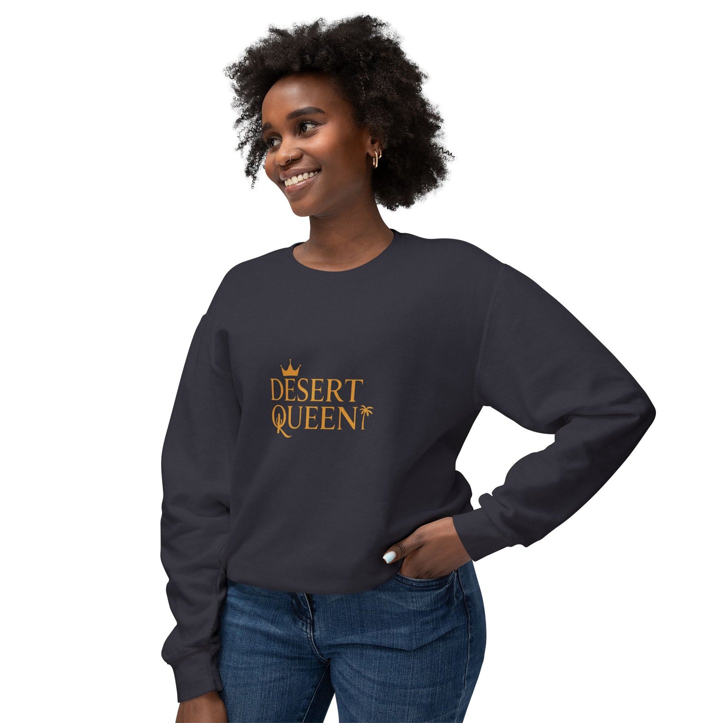 Desert Queen Unisex Lightweight Crewneck Sweatshirt - Relaxed Fit for Warm Weather
