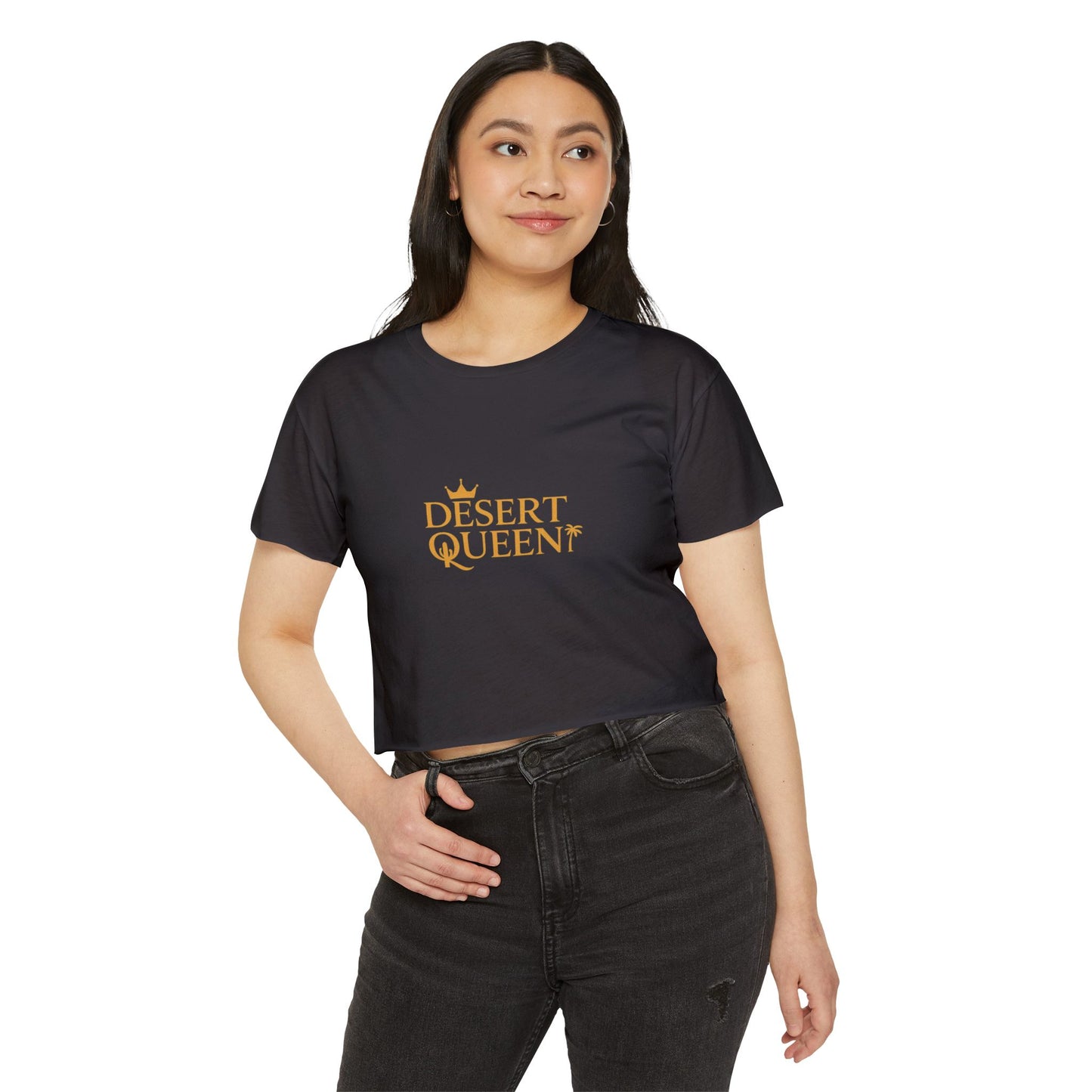 Desert Queen Women's Festival Crop Top - Trendy Summer Tee for Music Festivals and Beach Days