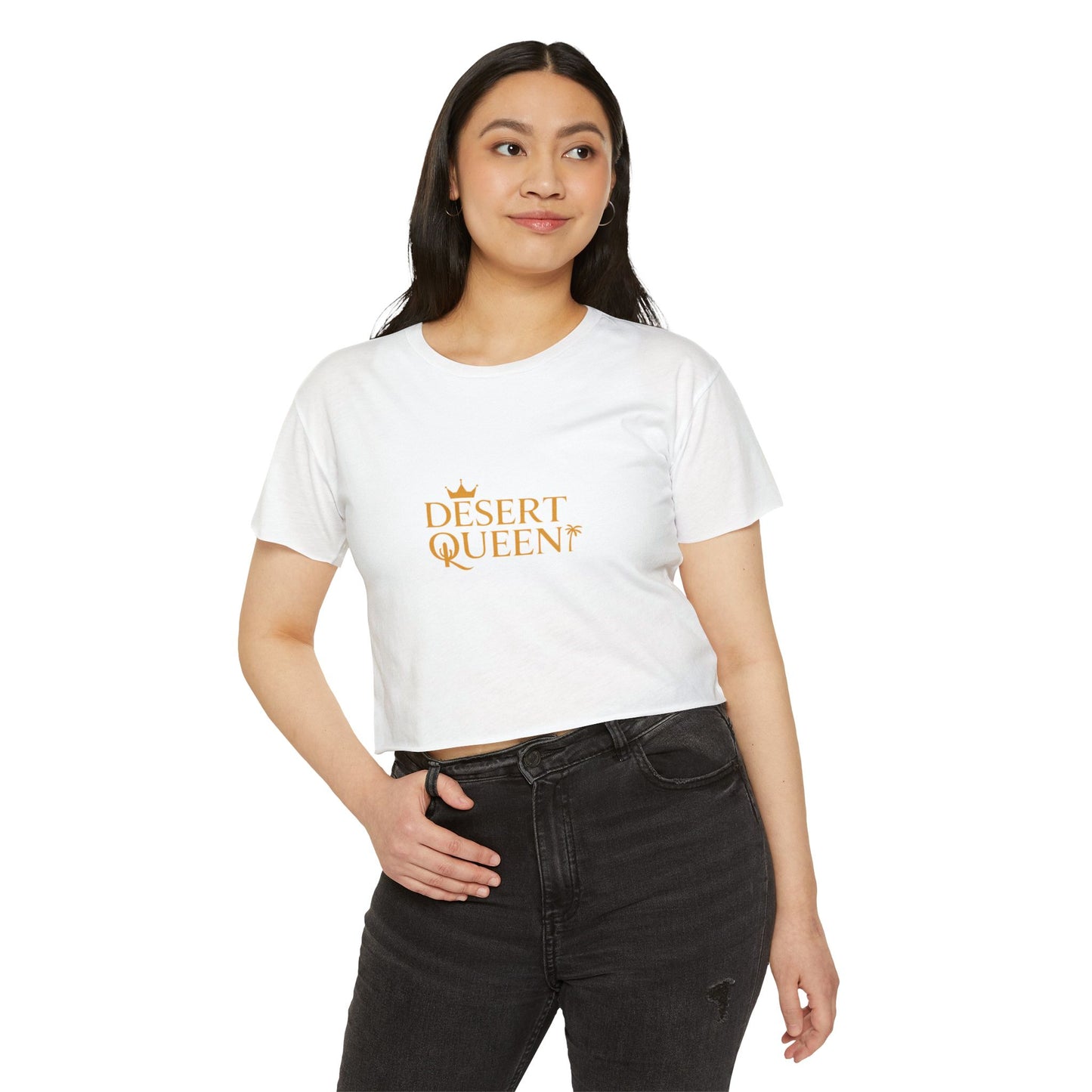 Desert Queen Women's Festival Crop Top - Trendy Summer Tee for Music Festivals and Beach Days