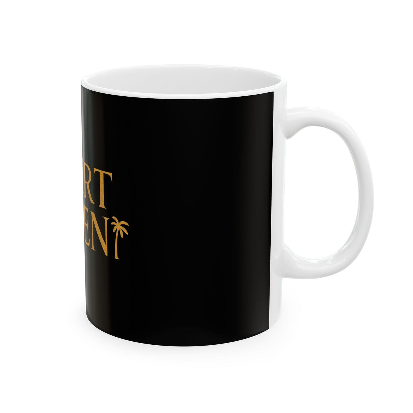 Desert Queen Ceramic Mug - 11oz & 15oz, Stylish Black & Gold Coffee Cup for Desert Lovers