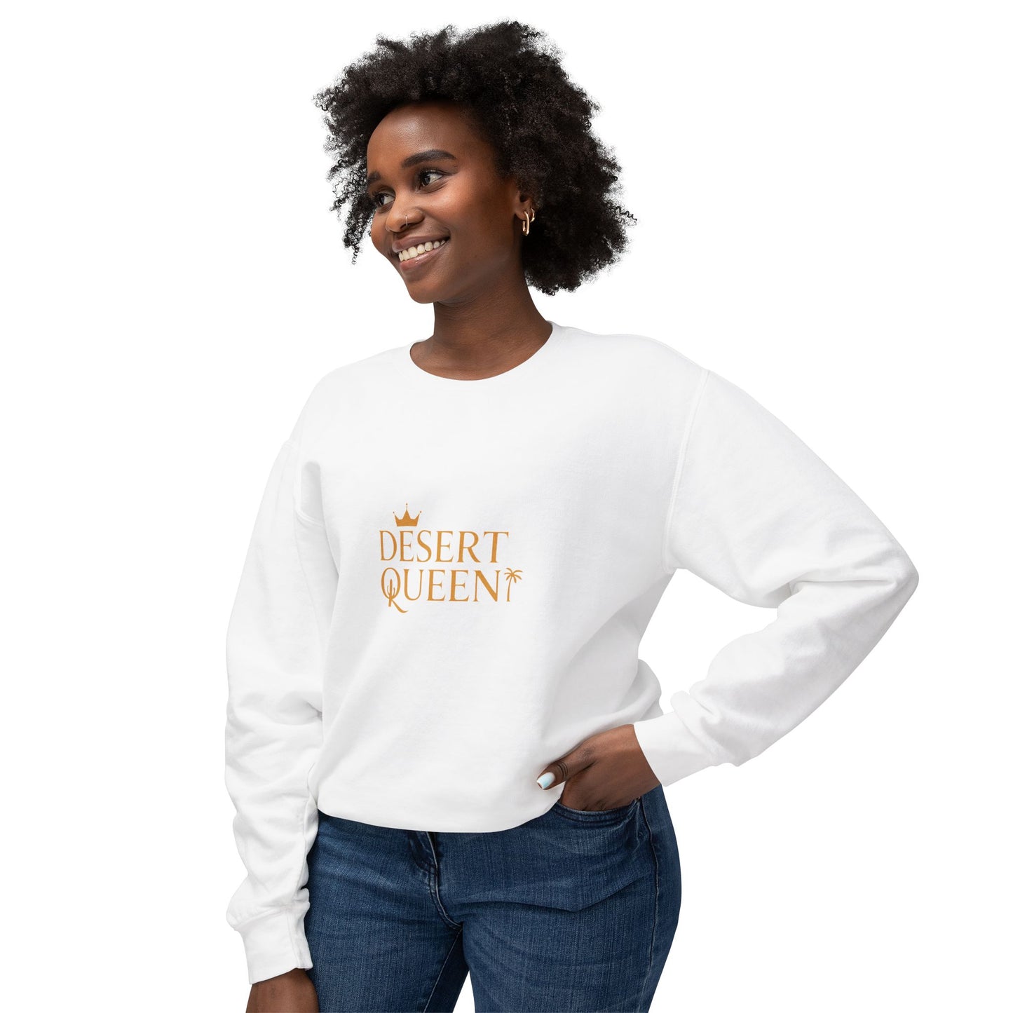 Desert Queen Unisex Lightweight Crewneck Sweatshirt - Relaxed Fit for Warm Weather
